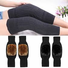 2 Pcs Warm Wool Knee Pads Super Elastic Knees Sleeves Support Protector